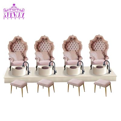 China 2021 Modern New Arrival Beauty Salon Balloon Chair Modern Throne Spa Pedicure Chairs With Foot Tub for sale