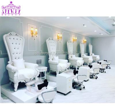 China High Back Royal Luxury Spa Equipment Luxury Spa Pedicure Chair With Massage Sink for sale