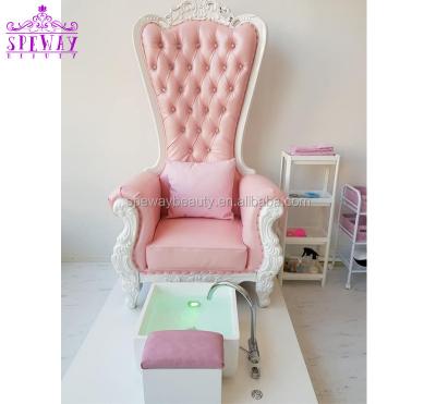 China 2021 New Arrival Eco-friendly Kids Pedicure Throne Pink Chair With Tub for sale