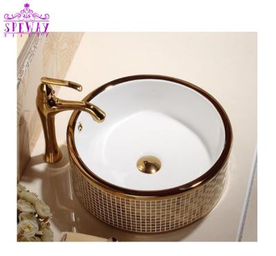 China Speway Durable Golden Round Pedicure Pedicure Sink Foot Spa Pedicure Bowl With Faucet for sale