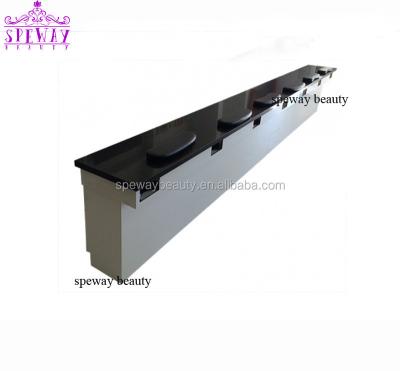 China New Design Modern Wood Nail Desks Black Marble Top Manicure Table for sale