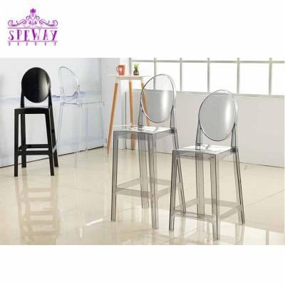 China Regular European Crystal Home Ghost Acrylic Bar Chairs Simple Stylish Outdoor High Stool Bar Chair for sale