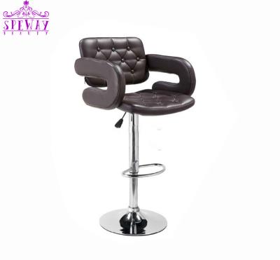 China Modern Chrome And Black High Back Lift Bar Stool for sale