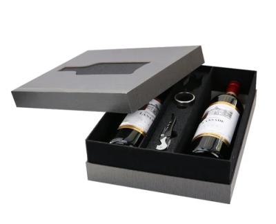 China Recycled Materials Customized High Quality Colorful Printing Cardboard Paper Wine Gift Box With Velvet Tray for sale