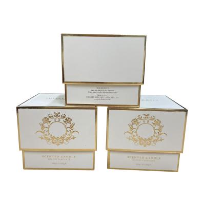 China Recyclable High Quality Printing Color With LOGO Gold Embossed Perfume Paper Box for sale