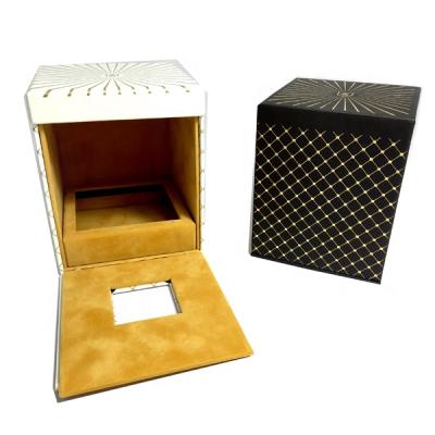 China Hot Sale New Handmade Soft Touch Full Gold Foil Customized Luxury Finish Paper Boxes For Candle Bottle Hardboard Gift Box for sale