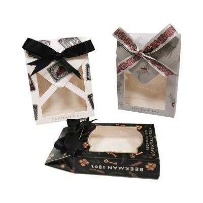 China OEM Recyclable Cosmetics Folding Paper Box Soap Packaging Box With Clear Window Lid for sale