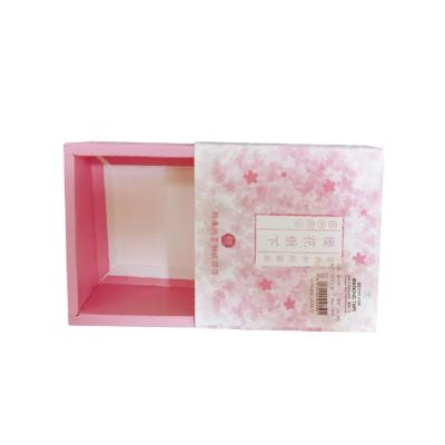 China Handmade Sturdy Pink Folding Card Recycled Packaging Paper Gift Box With Sleeve for sale