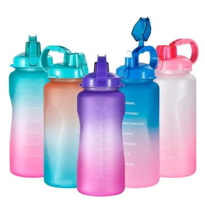 China Stocked Sale Price Gradient 64oz Petg Water Bottle Outdoor Gym Sports Plastic Water Bottle for sale