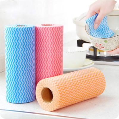 China 50pcs/roll Microfiber Contemporary Disposable Kitchen Cleaning Cloth Professional Towel Cleaning Cloth Glasses Dish Cleaning Cloth Product for sale