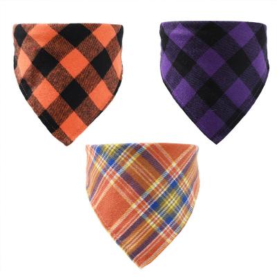 China 2022 Viable New Halloween Bandana Dog Bandana Fancy Cotton Plaid Dog Bandana Wholesale for sale