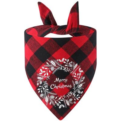 China Christmas Newest Christmas Dog Bandana Christmas Classic Bandana Christmas Stockinged Dog Bandana Christmas Pet Bandana Cotton Plaid Bandana Scarf for sale