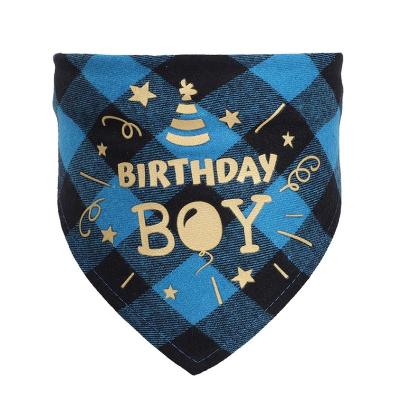 China Viable Popular Pet Triangle Birthday Bandana Dog Bandana Happy Birthday Birthday Girl Dog Bandanas for sale