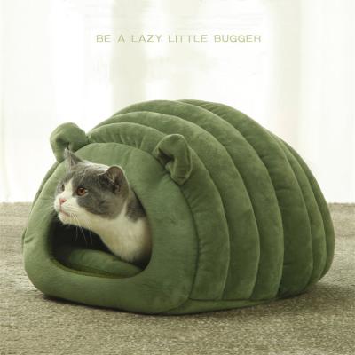 China Newest Breathable Washable Soft Pet Novelty Worm Bed Dog Beds Around Cave Pet Cat House Calming Luxury Pet Beds for sale