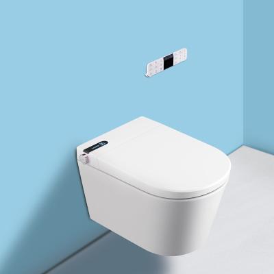 China Double-Flow Bathroom Wall Hung Wall Swipe Smart Flush WC Ceramic Toilets Smart Toilet Set With Remote Control for sale