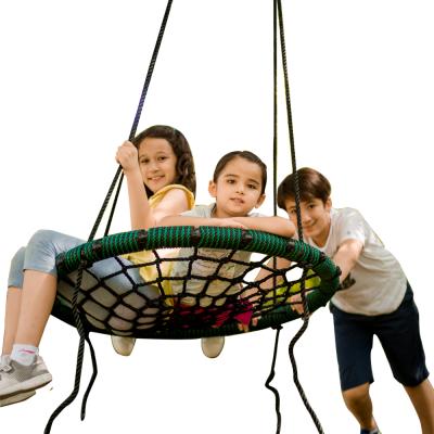 China Safe& Strong Swing Seat For Baby 2020 32in New Arrivals Fully Assemble Saucer Rotating Outdoor Round Rope Net Web Swing for sale