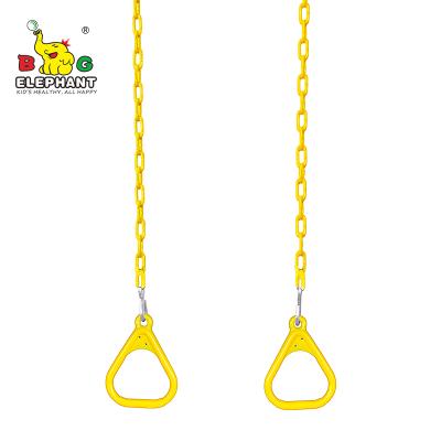 China Safe& Strong Pair Plastic Gym Ring Swing With PVC Coated Chain for sale