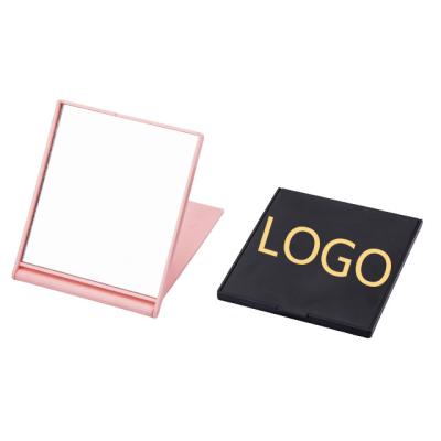 China Custom accept custom logo promotion gift special printing pocket mini portable travel plastic folding cosmetic mirror for sale