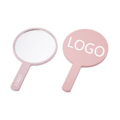 China Hot Selling Custom OEM Amazon Popular Promotion Gift Personalized Colored Plastic Make Up Small Round Handle Mirrors for sale