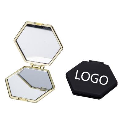 China Double Sided Accept Logo Custom Promotion Gift Colorful Double Sided Small Portable Foldable Plastic Travel Pouch Cosmetic Mirror for sale