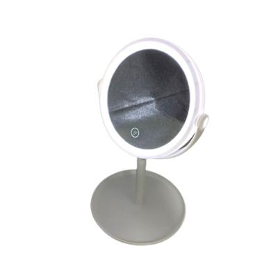 China NEW USB Lighted Charging Using Battery Round 360 Degree Rotating Adjustable Glow Lighted Makeup Led Table Mirror With Lights for sale