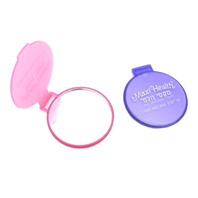 China Custom Wholesale Custom Color and Factory OEM Design Round Cute Travel Pocket Portable Plastic Mirror for sale