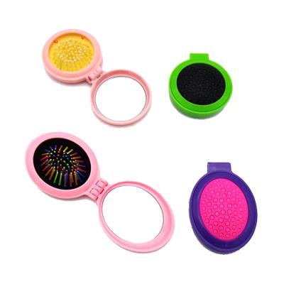 China Hot Selling Customized Customized Colors Multifunctional Travel Pocket Portable Compact Plastic Mirror With Comb for sale