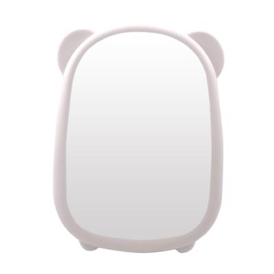 China Girls Desktop Kids Mirror Handheld Portable Folding Hanging Plastic Cute Bear Ears Table Cosmetic Makeup Mirror For Gift for sale