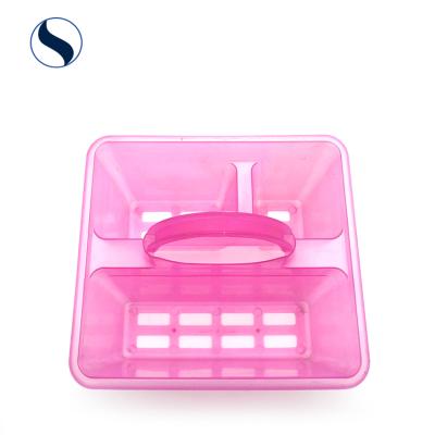 China Sustainable Portable Storage Box Tray Plastic Bathroom Fruit Kitchen Household Basket for sale