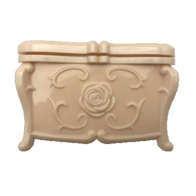 China Latest Design Popular Antique French Style Viable Rose Gold Plastic Storage Box Makeup Organizer With Lid for sale