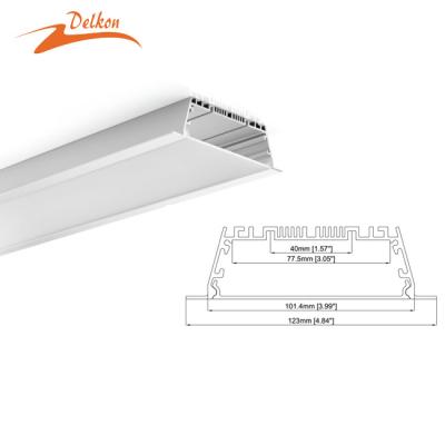 China Super Wide Area LED Decorations 123*35mm Aluminum Track Ceiling Light Area LED Aluminum Profile for sale