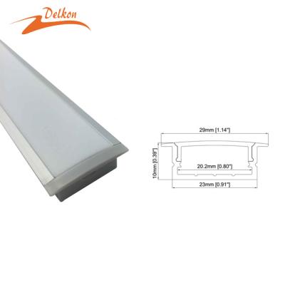 China Decorations 29*10mm Recessed Aluminum Led Extrusion Profile For Double Row LED Strip Lights for sale