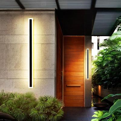 China Outdoor Waterproof Arylic Wall Garden Decoration Villa Background Wall Garden Light Linear Minimalist Long Lamp Strip for sale