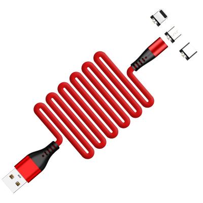 China MP3/MP4 Player 3 in 1 USB Charger Cable Micro Cable/I-product/Type C Soft Magnetic Phone Accessories Magnet Charging Cable for sale