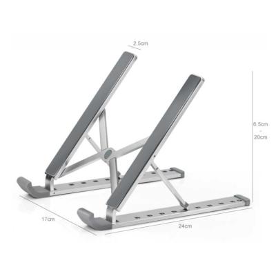 China (Size) Height Adjustable Folding Mini Adjustment Desktop Laptop Stand Foldable Aluminum Portable Stand for sale