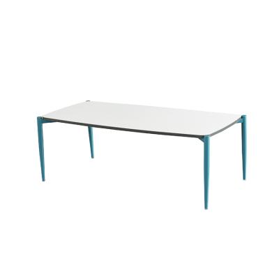 China Cheap Modern Extendable Colorful Wood Leg Metal Interior Design Office Desk Coffee Table MDF In Office for sale