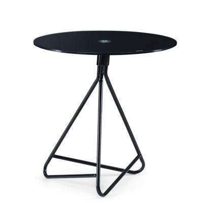 China Black Extendable European Design Area Metal Public Legs Around The Living Room Small Glass Coffee Table for sale