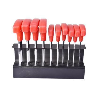 Κίνα Repairing 10 Pcs Long Handle Allen Wrench Hand Tool T-Handle Metric Hex Wrench Set With Stand προς πώληση