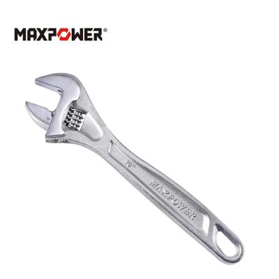 중국 CRV Adjustable Streamlined Monkey Wrench Chrome Plating Wide Opening Adjustable Wrench 판매용