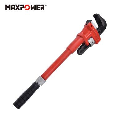 China High Quality Super Heavy Cast Iron Maxpower Brand CRMO Jaw Pipe Wrench Reinforcement Features en venta