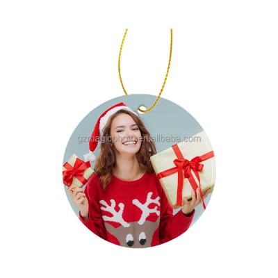 China Double Sides Printing Custom Double Sides Printing Ceramic Blank Sublimation Christmas Tree Decoration Ornaments for sale