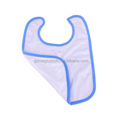 China Popular Color Rim Sublimation Polyester Cotton Baby Blank Bibs for sale