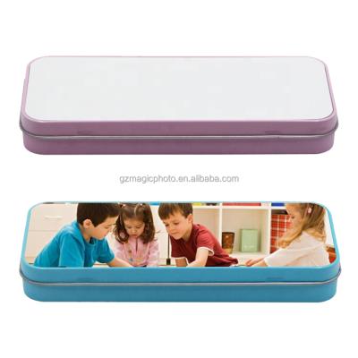 China Schools & Custom Blank Sublimation Offices Pen Case Back To School Tin Pen Case for sale