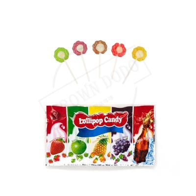 China Shaped Natural Delicious Funny Hard Candy Fruit Lollipop Fruity Hard Candy For Wholesaler Fruit Blossom Flower Lollipop Candy OEM for sale