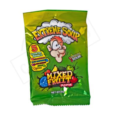 China Natural Extreme Sour Hard Delicious Hard Candy Confectionery With A Sour Coated 5 Fruity Flavors Combination Included Factory Price for sale