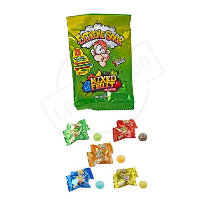 China Natural Extreme Sour Hard Candy Assorted Fruity Flavors Individually Wrapped 5pcs Hard Candy 15g Pack For Celebration Party OEM Order for sale