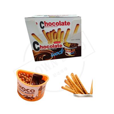 China Delicious Low-CARB Cookie Stick Coated Halal Chocolate Chocolate Jam with Finger Stick Cookie Chocolate Covered Finger Cookie for sale