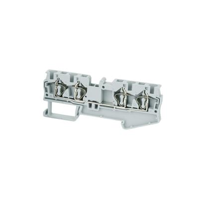 China Wire Connecting St 4-QUATTRO 4 Multi Level Feed Conductor Through Din Rail Spring Multi Level Cage Panel Mounted Twin TB for sale