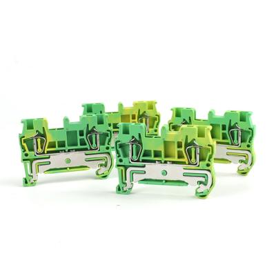 China Wire Connecting St 1.5-PE Spring Cage Ground Terminal Blocks for sale