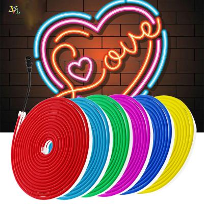 China Outdoor waterproof neon sign decoration lighting 12VDC W6 H12mm green red-pink waterproof led strip lights flexible neon lamp for sale